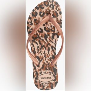 Havaianas Slim Leopard Print Flip Flops